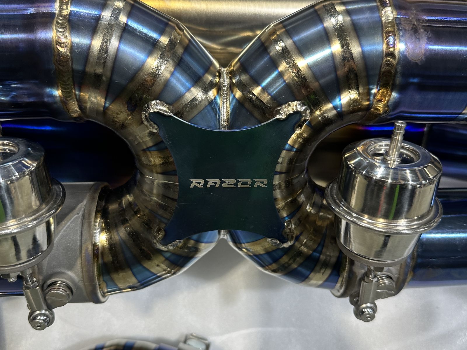 Titanium valved exhaust on a 2009 Audi R8 V8